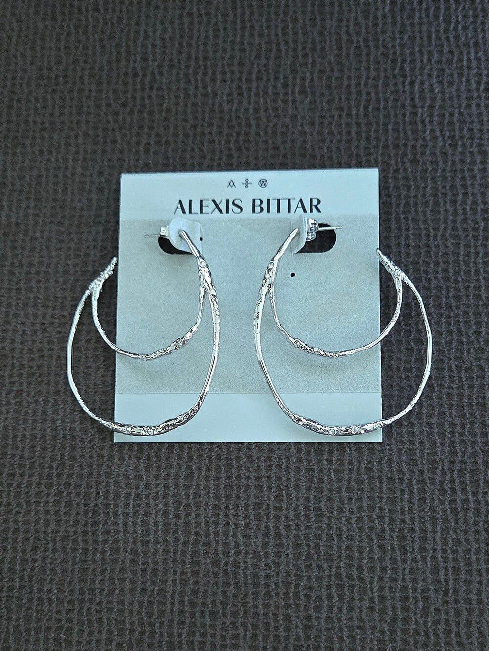 Alexis Bittar Silver🤍 "Solanales" Molten Double✌️ Hoop Earrings - Picture 14 of 16